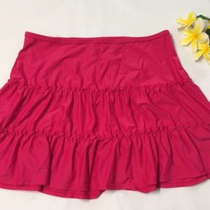 Pink swim skirt s coverup ruffles tier